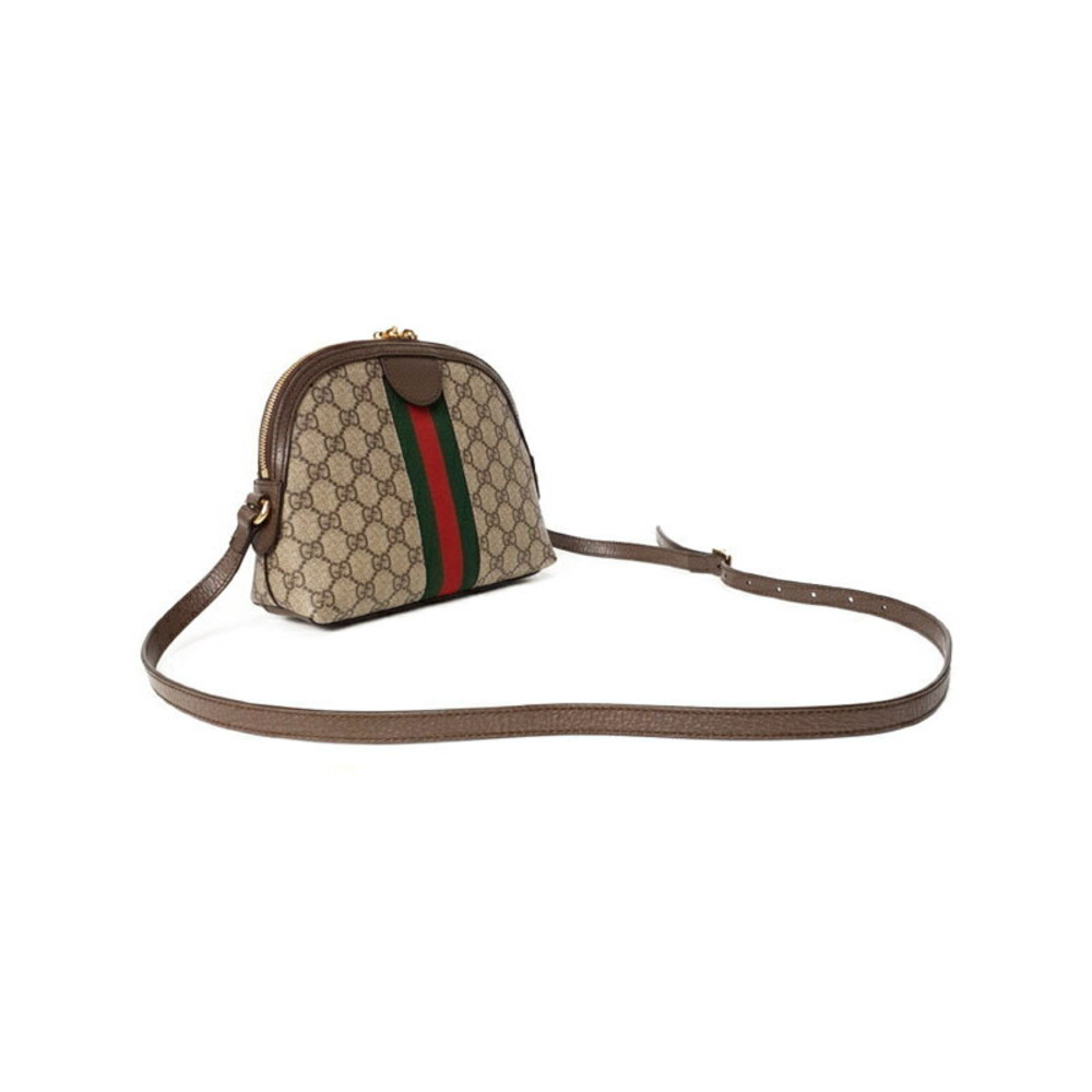 Gucci Ophidia Shoulder GG Supreme Bag Beige Canvas Brown Ebony